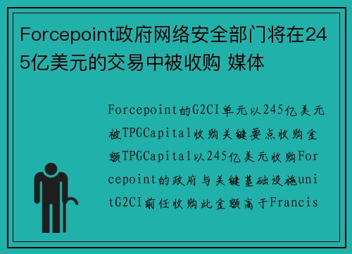 Forcepoint政府网络安全部门将在245亿美元的交易中被收购 媒体
